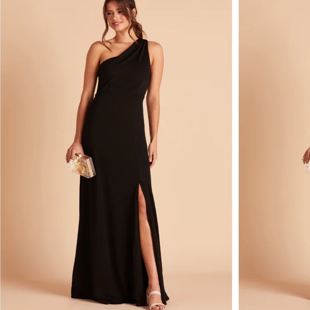XS Birdy Grey Kira Crepe Bridesmaid Dress in Black